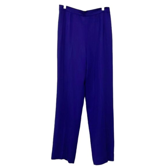 David Hayes 100% Wool Vintage Coat Pant Suit 80s Sz 14 Purple Toggle Pockets - Picture 6 of 15